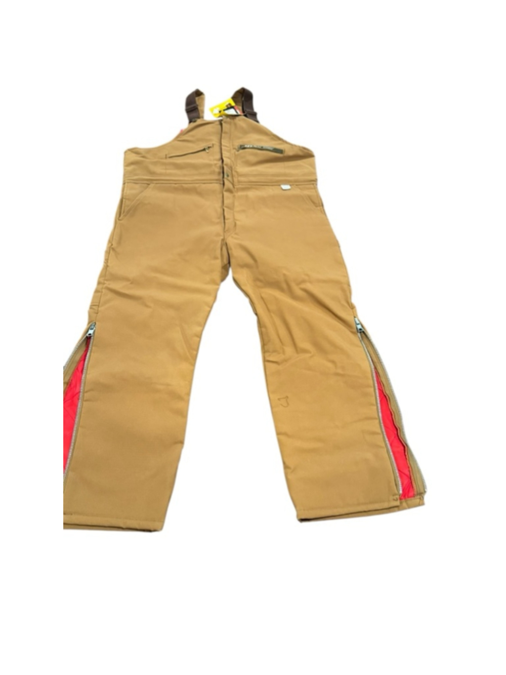 Men's KEY Brown Insulated overall Cargo Pants XL shortwith Red Lining